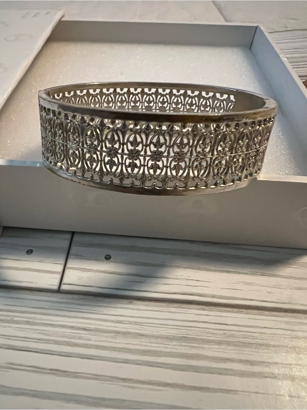 SOLD***Vintage Napier Designer Silver Filigree Bangle Bracelet
